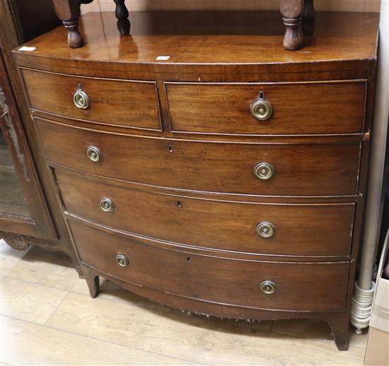 An early 19th century mahogany bowfront chest W.104cm